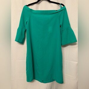 Off-Shoulder Emerald Green Mini Dress